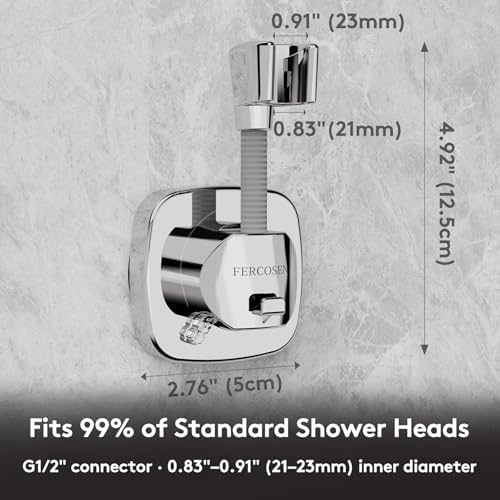 Shower Head Holder with Suction | 360° Swivel | Gray