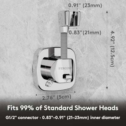 Shower Head Holder with Suction | 360° Swivel | Gray