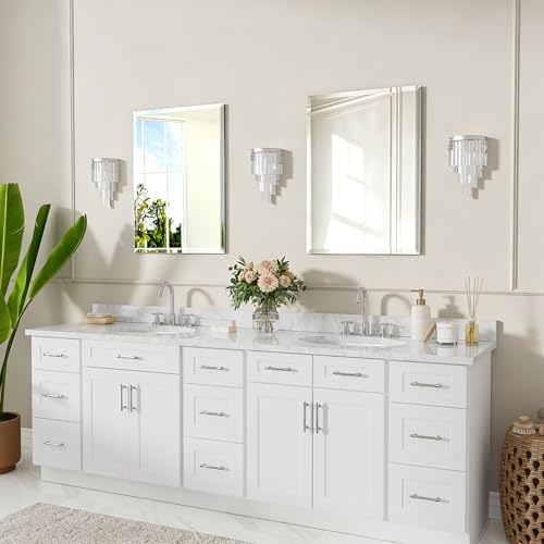 22x30 Inch Bathroom Mirrors for Over Sink, Frameless Mirrors for Wall
