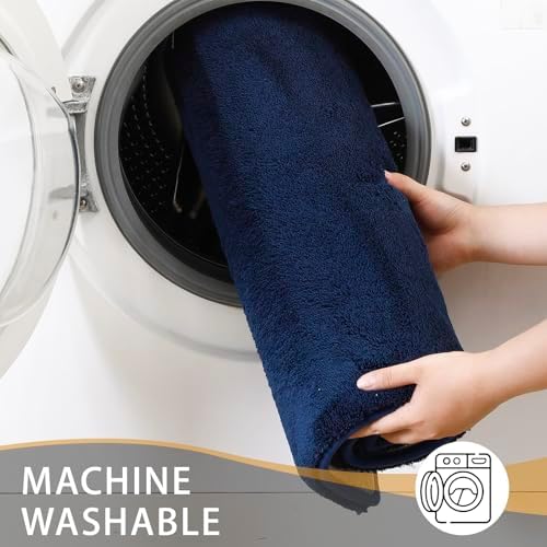 MINIDEAR Bathroom Rugs 32x20 Navy Blue - Thick Memory Foam Bath Mat, Ultra Soft & Plush Fluffy, Non-Slip, Quick Dry, Absorbent Washable Floor Microfiber Mat for, Tub, Home Decor Accessories