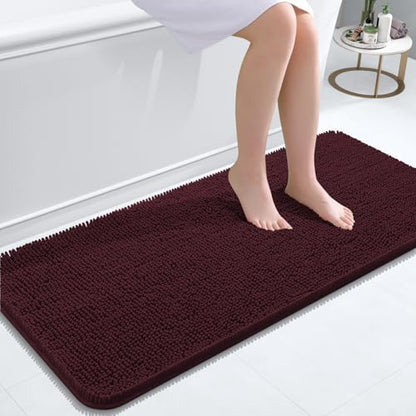 OLANLY Bathroom Runner Rugs 47x20, Extra Soft Absorbent Chenille Bath Rugs