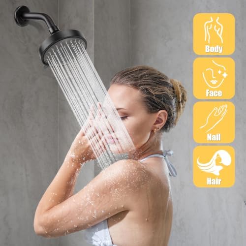 AISOSO High Pressure Rain Shower Head 2PCS 5 Modes 4.1" Oil Rubbed Bronze