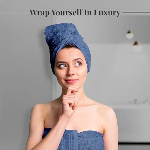 Tens Towels 8 Piece Towel Set, 2 XL Bath, 2 Hand, 4 Washcloth, Blue