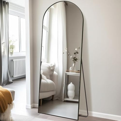 Dewfig Mirror Full Length, 64"X20" Arched Floor Mirror, Black