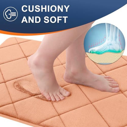 OLANLY Memory Foam Bath Mat 24x16, Ultra Soft and Absorbent Bathroom Rugs