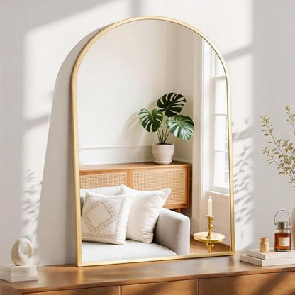 Sweetcrispy 38x30 Bathroom Mirrors for Wall, Arched Mirror for Over Sink