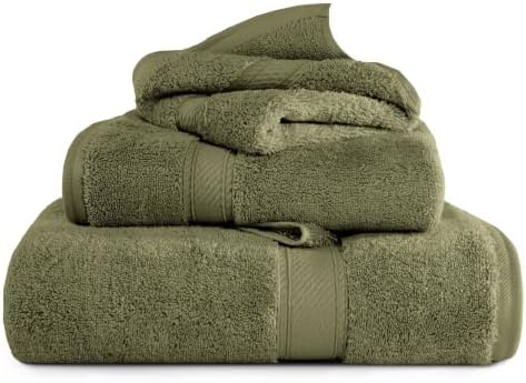 SUPERIOR Egyptian Cotton Ultra Plush & Absorbent, 3 Piece Set, Forest Green