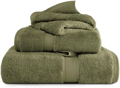 SUPERIOR Egyptian Cotton Ultra Plush & Absorbent, 3 Piece Set, Forest Green