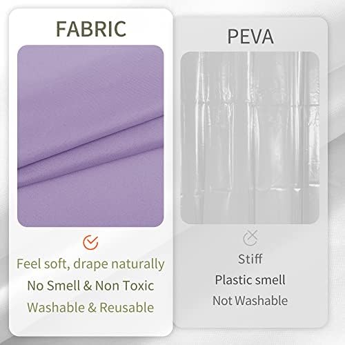 ALYVIA SPRING Waterproof Fabric Shower Curtain Liner Lavender Purple, 72x72