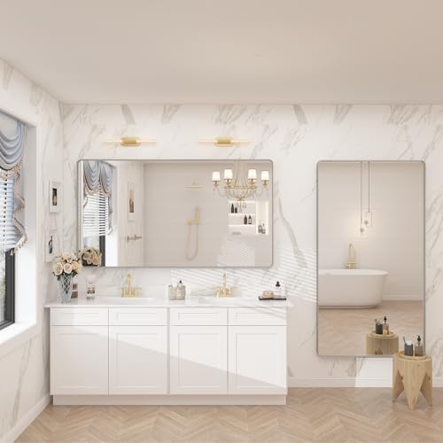 55x30 Inch Silver Bathroom Mirror for Wall