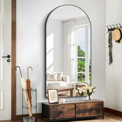 GLASHOM Arched Bathroom Mirror, 30"x50" Black Arched Mirror for Bathroom, Wall Mounted Mirror, Vanity Wall Mirror Metal Frame for Bedroom, Entryway, Living Room, Vertically Hanging