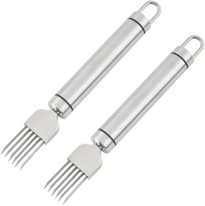 2Pack Green Onion Slicer, Multi-Blade Kitchen Herb Cutter, Professional Scallion Shredding Tool (2, Silver and black)