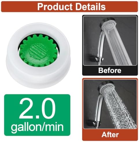 4Pcs Shower Flow Restrictor, Green Water Flow Reducer Control Value