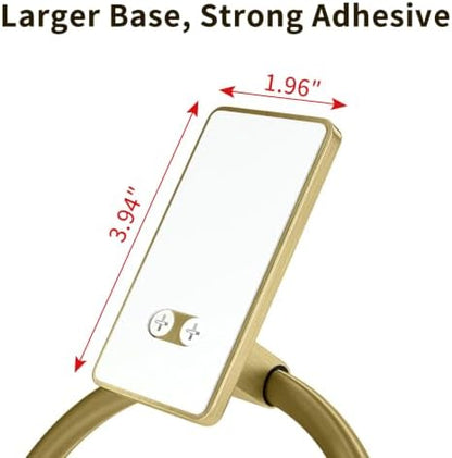 STWWO Gold Towel Ring for Bathroom, Adhesive Hand Towel Holder for Bathroom, Kitchen, No Drill