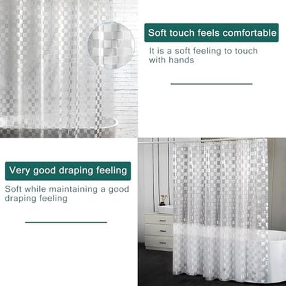 Shower Curtain Liner, 100% Waterproof Peva Shower Curtains with 3 Duty Heavy Bottom Magnets and 12 Rust Proof Grommets, 72x72 Weighted Shower Liner for Shower Stall, Bathtubs