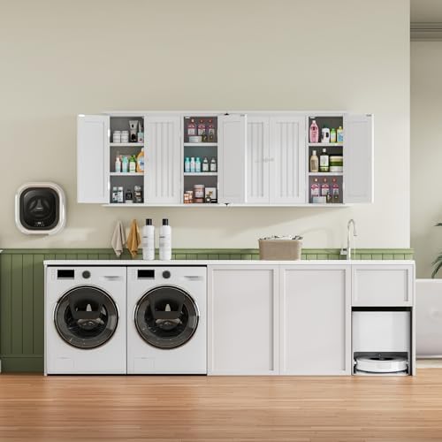 ChooChoo Laundry Cabinet with 3 Doors and Adjustable Shelves