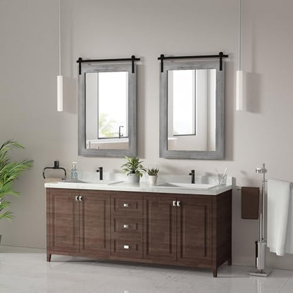 COGOOD Farmhouse Bathroom Mirrors for Over Sink - 42 x 29 Grey