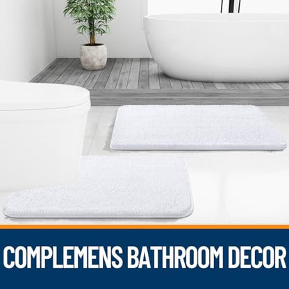 OLANLY Bathroom Rugs 32x20, Extra Soft Absorbent Chenille Bath Rugs