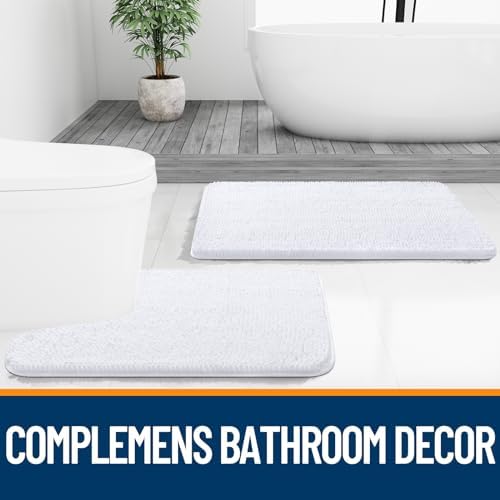 OLANLY Large Bathroom Rugs 47x32, Extra Soft Absorbent Chenille Bath Rugs