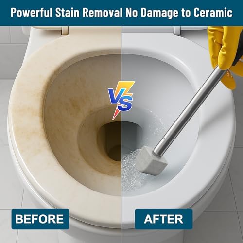 Pumice Toilet Cleaner 17in, Hard Water Stain Remover for Pool & Tub, (1+8)