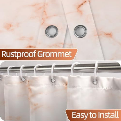 Burnt Orange Marble RV Stall Waterproof Shower Curtain 54x72inches