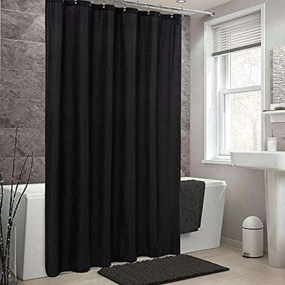 ALYVIA SPRING 72x74 Long Waterproof Fabric Shower Curtain or Liner Black