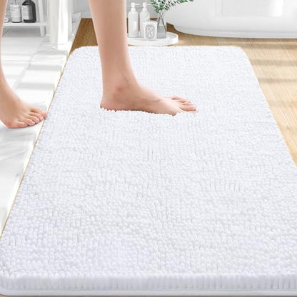 OLANLY Small Bathroom Rugs 30x18, Extra Soft Absorbent Chenille Bath Rugs