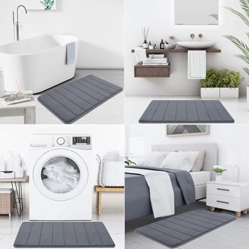Buganda Memory Foam Bath Mat 55 x 24, Ultra Soft Absorbent Bathroom Rugs