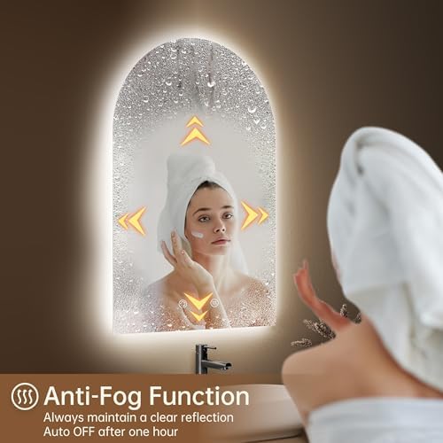24"x36" Arched LED Lighted Bathroom Mirror with Lights