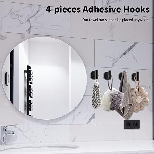 Newfun 10 Pieces Matte Black Bathroom Hardware Set 24 Inch