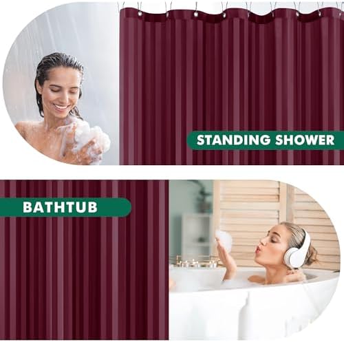 Fabric Shower Curtain Liner 72x72 Inch-Standard Size Cloth Shower Liners