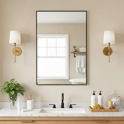 FICTOR Bathroom Vanity Mirror for Over Sink, 20" x 30", Black