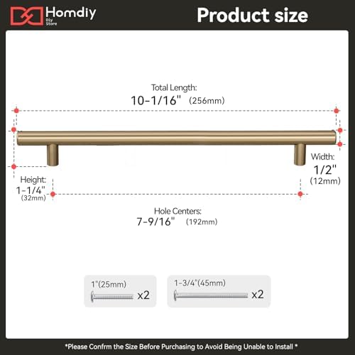 homdiy 500Pack 7-1/2in Cabinet Handles Champagne Bronze Kitchen Cabinet Pulls Drawer Pulls for Dresser Drawers