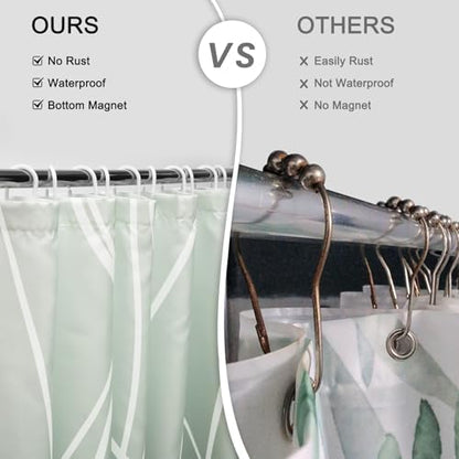 Striped Shower Curtain for Bathroom, Ombre Green, 72" W x 72" L