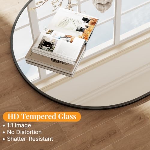 Sweetcrispy 30"x38" Arched Bathroom Mirror, Bathroom Mirrors for Over Sink