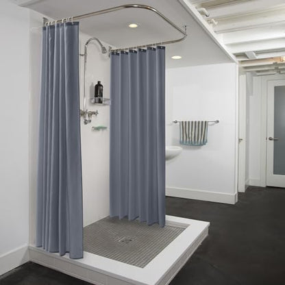 Nasitos Fabric Shower Curtain Liners with Magnets 2 Pcs 72X78 Inch Grey