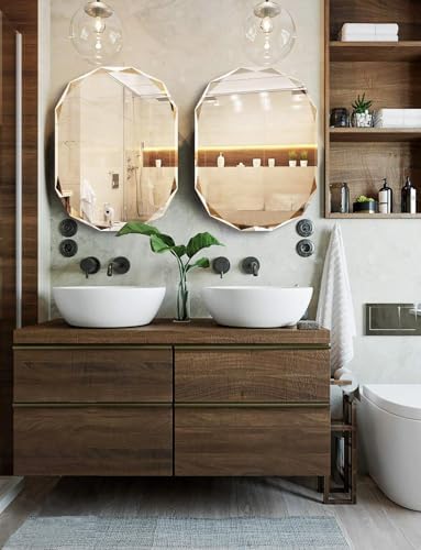 20x28 Inch Bathroom Mirrors for Over Sink, Round Frameless Mirrors for Wall