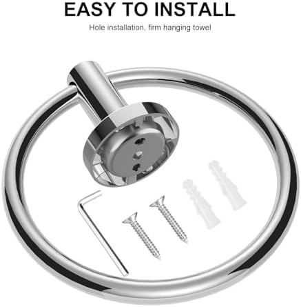 SetSail Towel Holder for Bathroom Wall Chrome Towel Ring, 2 Packs