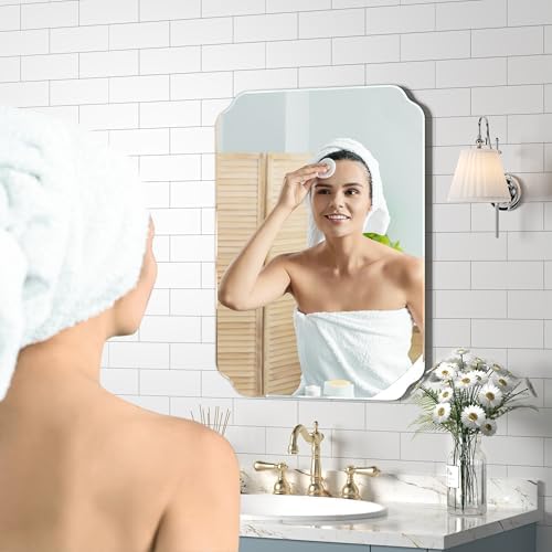 18x24 Inch Bathroom Mirrors for Over Sink, Frameless Mirrors for Wall