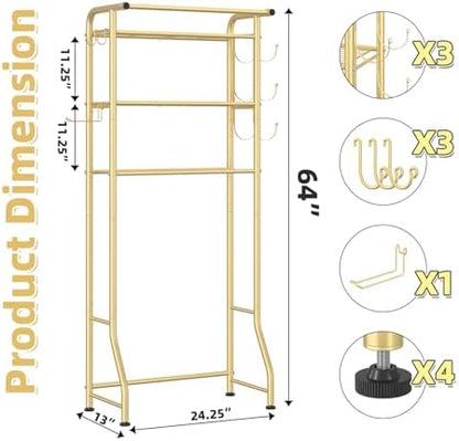 Simple Trending 3 Tier Over The Toilet Rack, Shelf Bathroom, Bathroom Stand Organizer Space Saver, Gold