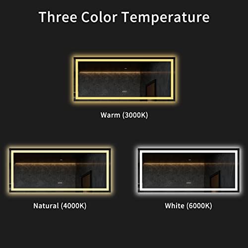 LOAAO 60"X28" LED Bathroom Mirror with Light, UL Listed