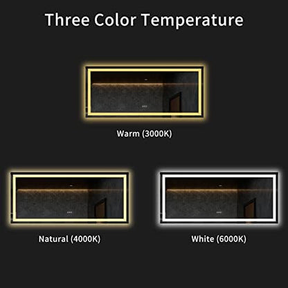 LOAAO 60"X28" LED Bathroom Mirror with Light, UL Listed