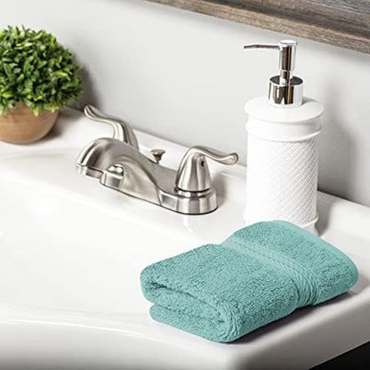 SUPERIOR Egyptian Cotton Plush & Absorbent, Face Towel Set of 6, Turquoise