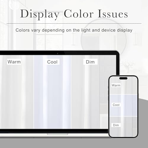 KGORGE Non See Through Sheer Shower Curtain for Bathroom, Privacy Button Hole Waterproof Lightweight Shower Curtains for Bathtub Hotel Washable, White, 72 x 72 inches Long, 1 Panel, Hooks Included