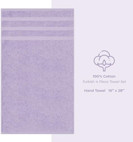 American Soft Linen 100% Cotton Luxury Turkish Towels, 4 PC Hand Towel Set