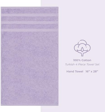American Soft Linen 100% Cotton Luxury Turkish Towels, 4 PC Hand Towel Set