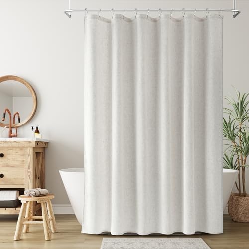 Nanspring Linen Shower Curtain for Bathroom 72x72 Inch 1 Panel Boho Color