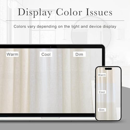KGORGE Natural Linen Blend Sheer Shower Curtains for Bathroom