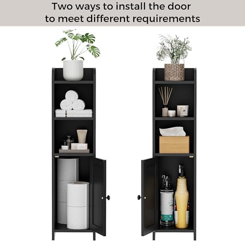 Homhedy Small Bathroom Storage Cabinet, Narrow Toilet Paper Cabinet
