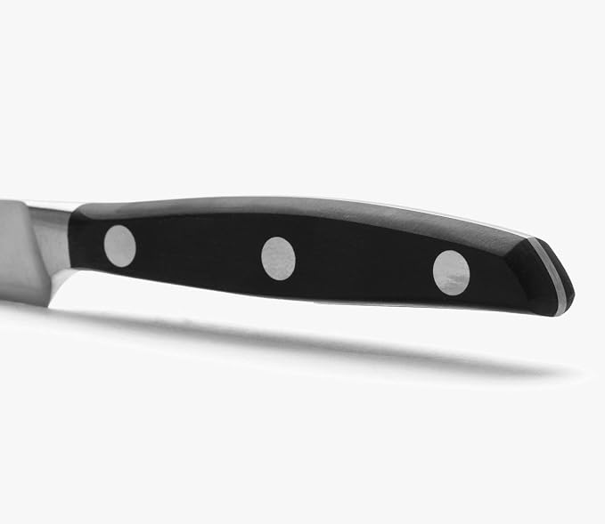 Arcos Forged Paring Knife 4 Inch Stainless Steel. Sharp Kitchen Knife for Peeling Fruits and Vegetables. Ergonomic Polyoxymethylene Handle and 100mm Blade. Series Manhattan. Color Black